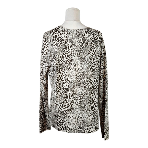 SET OF 2 Kim Rogers Animal Print Long Sleeve Tops XL – Zebra & Abstract Duo - Picture 7 of 11